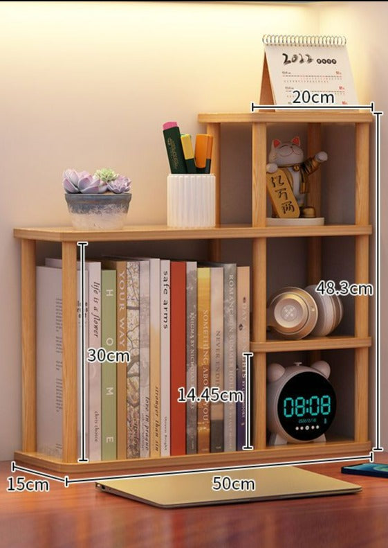 Wooden Desktop Bookshelf Organizer