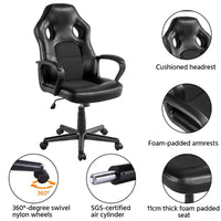 Thumbnail for Adjustable Swivel Leather Gaming Chair