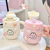 Thumbnail for Kawaii Bear Thermal Insulated Tumbler With Lid