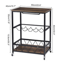 Thumbnail for 60x40x81cm Wood Movable Dining Cart