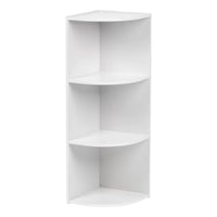 Thumbnail for White 3-Tier-Corner Bookcase Storage Shelf