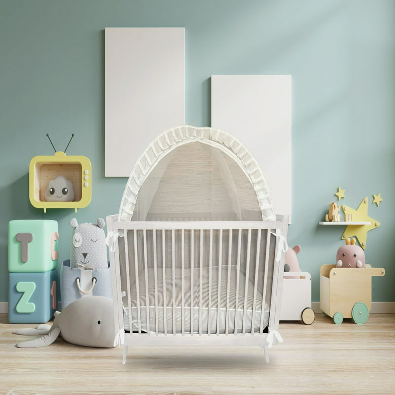 Crib Tent to Keep Baby in White Unisex