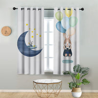 Thumbnail for Custom Nordic Blackout Curtain with Cute Cartoon Rabbit and Stars