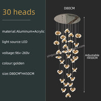 Thumbnail for Acrylic Design LED Modern Gold Chandelier