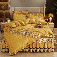 Thumbnail for Quilt Cover 4-piece Golden Wheat Bed Set - Winter Embroidery