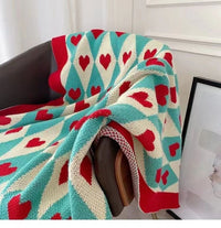 Thumbnail for Wonderland Love Heart Knitted Blankets