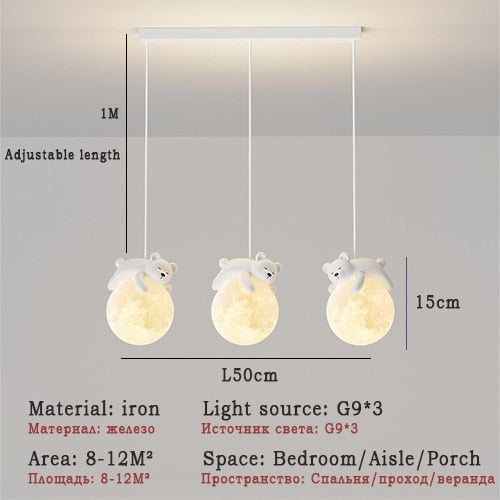 Moon LED Pendant Lights for Bedroom