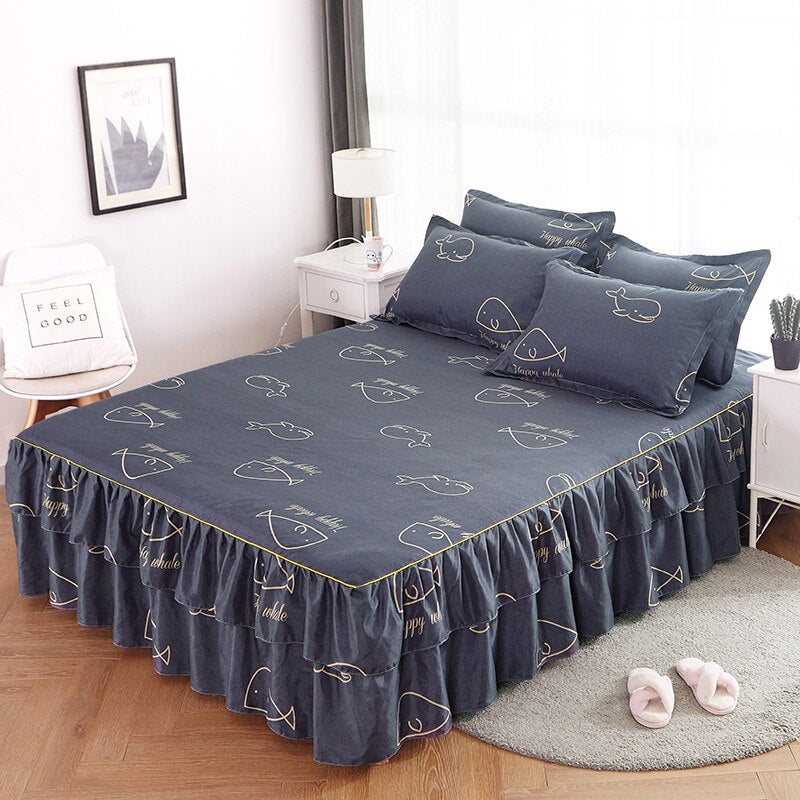 Princess Lace Bed Skirt with Pillowcase