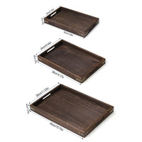 Thumbnail for Rustic Wooden Serving Trays with Handle - Rectangular