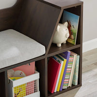 Thumbnail for Kids Reading Nook with Dark Chestnut Storage Bookcase