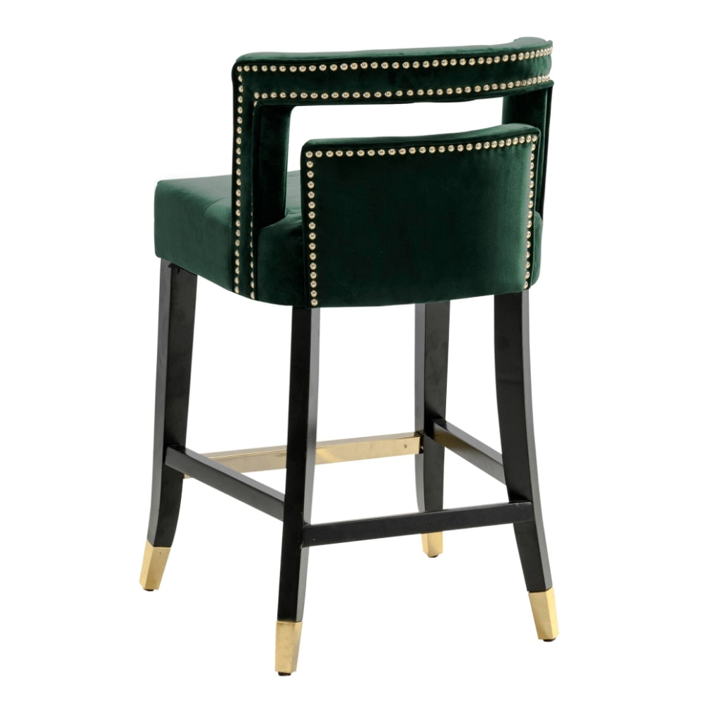 Velvet Upholstered Counter Stool Chair