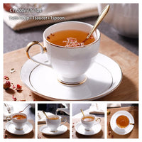 Thumbnail for Europe Bone China Coffee Cup Set with Saucer Spoon 200ml - Casatrail.com