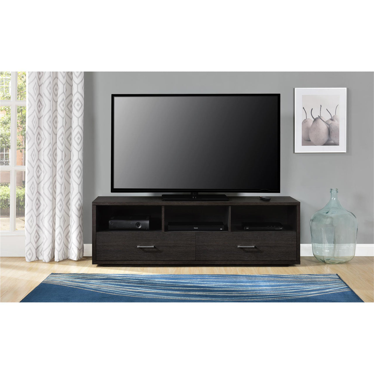Espresso TV Stand for TVs Up To 70" with Lockers