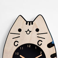 Thumbnail for Wooden Cartoon Wall Clock with Wagging Tail