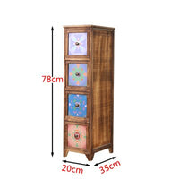 Thumbnail for Ultra-Narrow Solid Wood Bedside Storage Cabinet