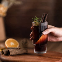 Thumbnail for Ribbed Glass Cocktail Glasses Set with Straws