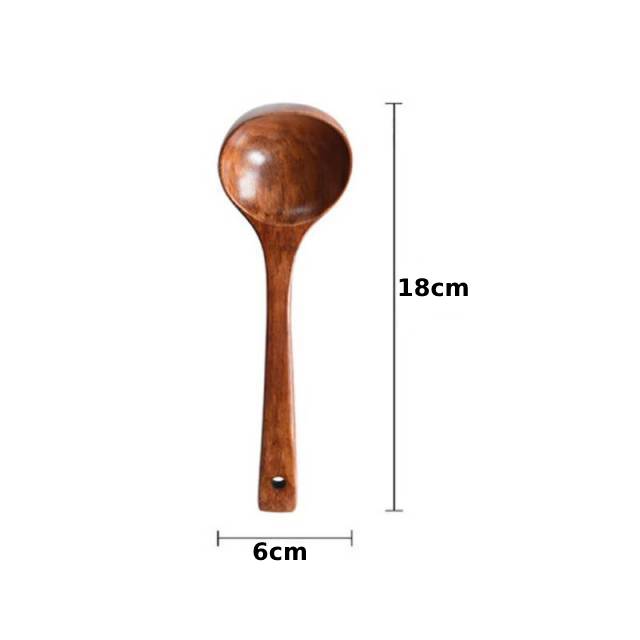 Large Wooden Ladle for Soup and Cooking Utensil