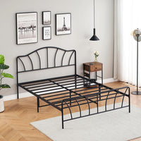 Thumbnail for Black Metal Full Size Bed Frame with Headboard/Footboard