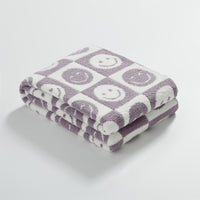 Thumbnail for Internet Smile Meme Pattern Blanket with Cute Checkerboard Design