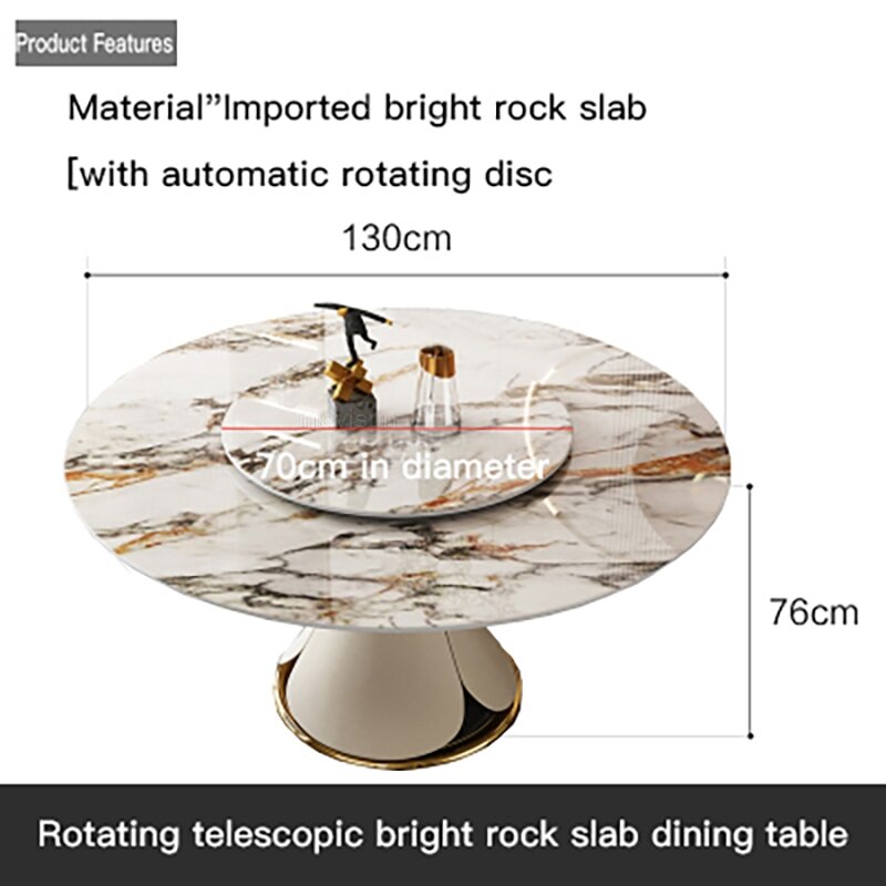 Nordic Extendable Kitchen Table with Marble Dinner Top