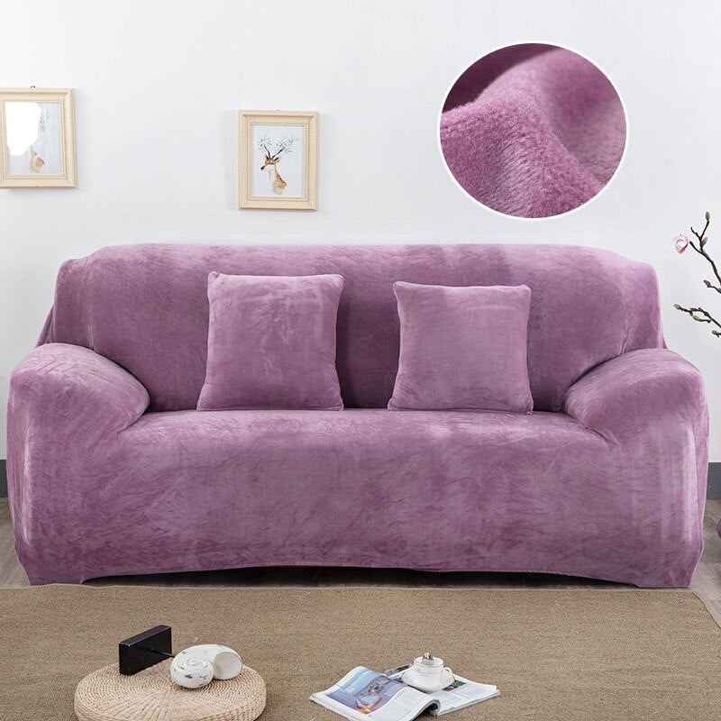 Thick Plush Fabric Sofa Cover Set