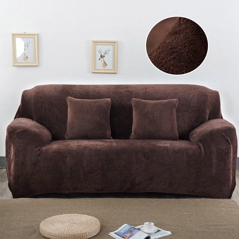 Thick Plush Fabric Sofa Cover Set