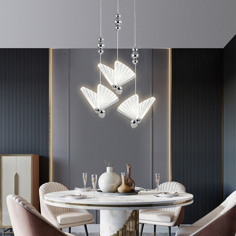 Nordic LED Butterfly Pendant Lights