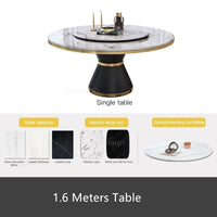 Thumbnail for Light Luxury Marble Dining Table And Chair Combination With Turntable