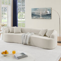Thumbnail for Curved Modular Sectional Sofa in Lamb's Wool Fabric