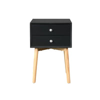 Thumbnail for Bedside Table With 2 Drawers And Rubber Wood Legs