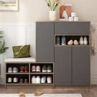 Thumbnail for 2-in-1 Shoe Storage Bench And Shoe Cabinet