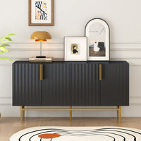 Thumbnail for Modern And Elegant 4-door Sideboard Buffet Cabinet With Gold Metal Handle