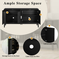 Thumbnail for 4 Door Sideboard Storage Cabinet With Gantry With Adjustable Shelves