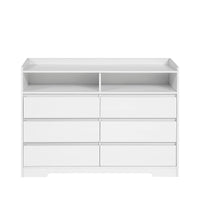 Thumbnail for 6 Drawer Dresser With LED Lights Modern Dressers Drawers With Sturdy Frame
