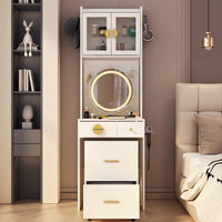 Thumbnail for 3 Draws 2 Doors 1LED3 Color Tone Light Touch Large Round Mirror Dressing Table Set