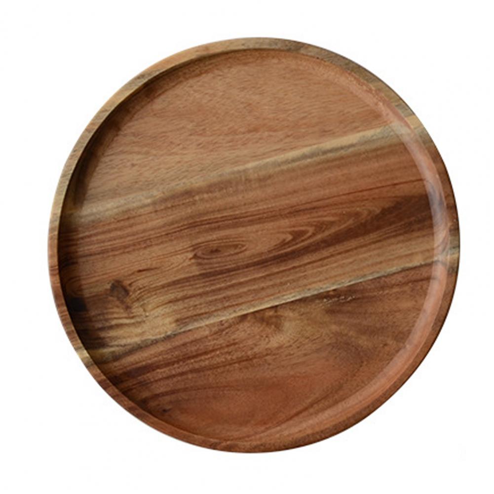 Acacia Rubber Wood Round Dessert Plates - Casatrail.com