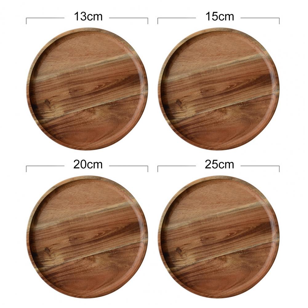 Acacia Rubber Wood Round Dessert Plates - Casatrail.com