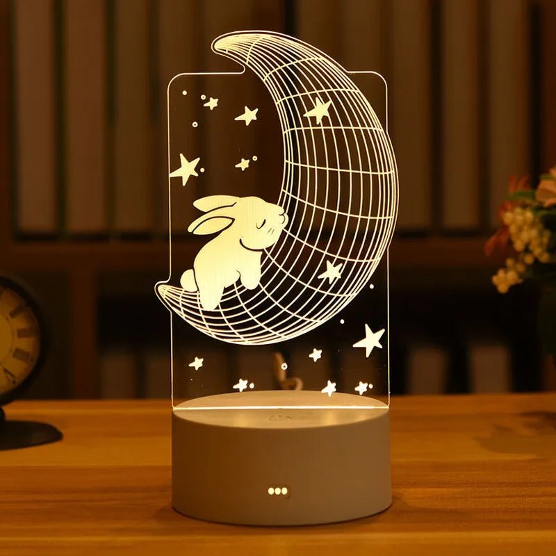 Acrylic 3D Lamp USB LED Night Light - Casatrail.com