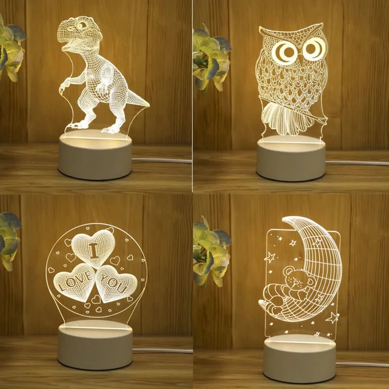 Acrylic 3D Lamp USB LED Night Light - Casatrail.com