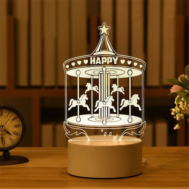 Acrylic 3D Lamp USB LED Night Light - Casatrail.com