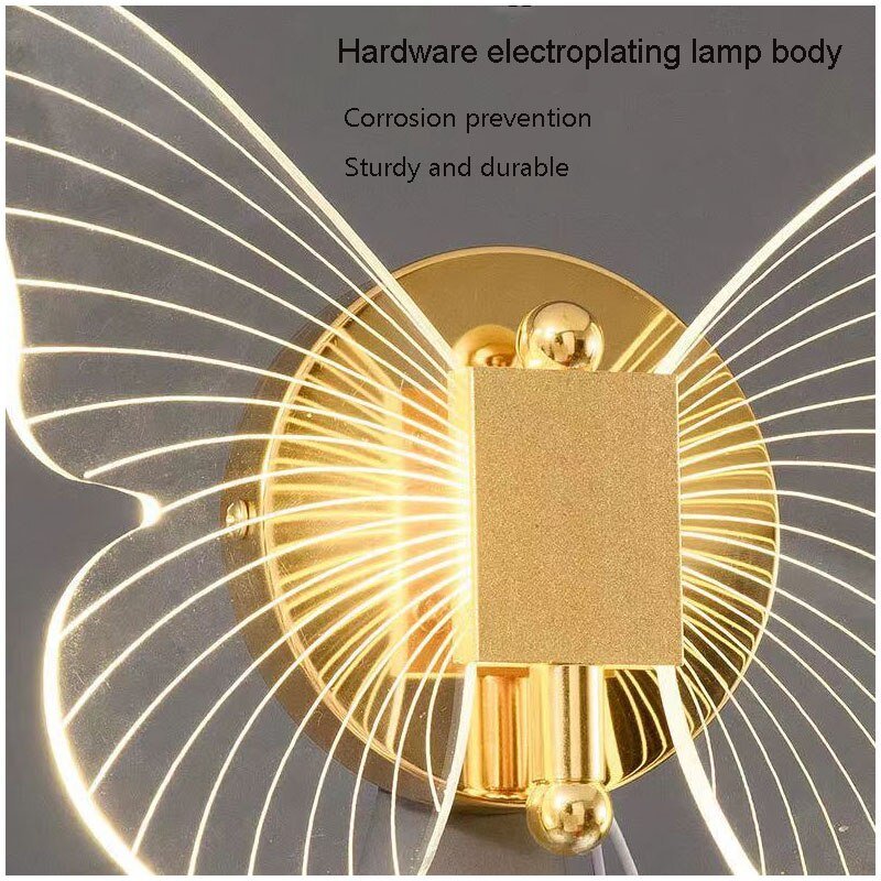 Acrylic Butterfly LED Wall Lamp for Living Areas - Casatrail.com