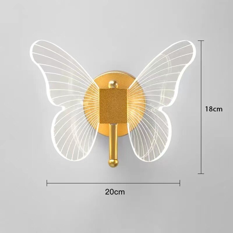 Acrylic Butterfly LED Wall Lamp for Living Areas - Casatrail.com