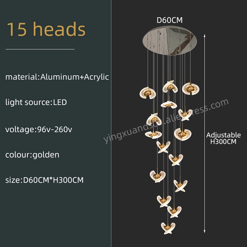 Acrylic Design LED Modern Gold Chandelier - Casatrail.com