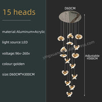 Thumbnail for Acrylic Design LED Modern Gold Chandelier - Casatrail.com