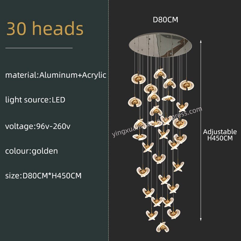 Acrylic Design LED Modern Gold Chandelier - Casatrail.com