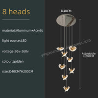 Thumbnail for Acrylic Design LED Modern Gold Chandelier - Casatrail.com