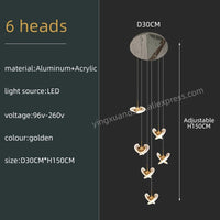 Thumbnail for Acrylic Design LED Modern Gold Chandelier - Casatrail.com