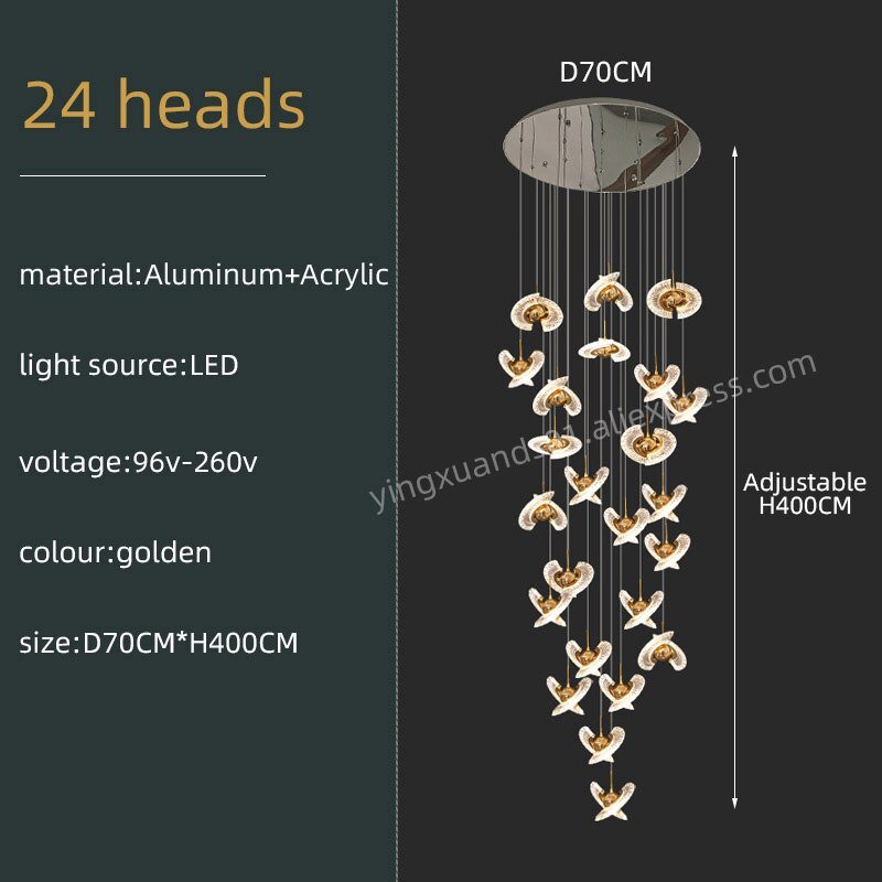 Acrylic Design LED Modern Gold Chandelier - Casatrail.com