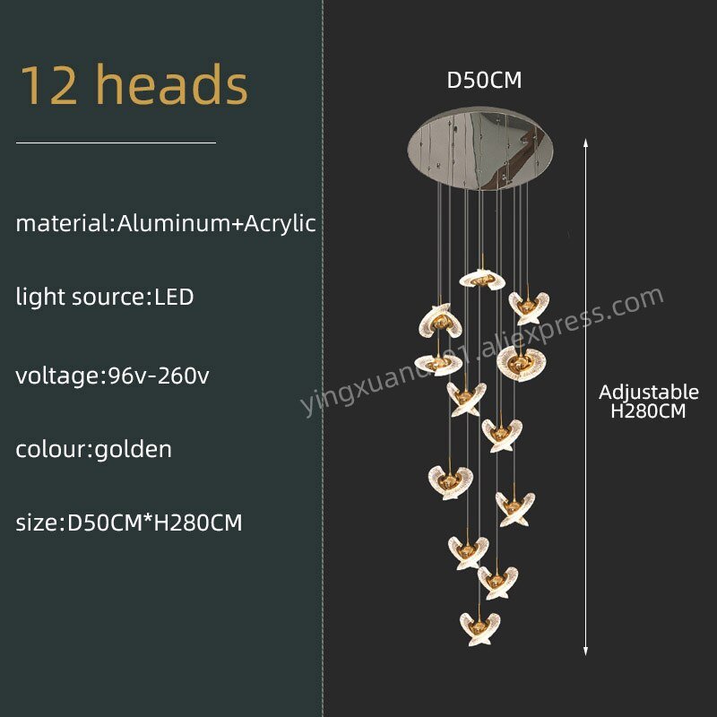 Acrylic Design LED Modern Gold Chandelier - Casatrail.com