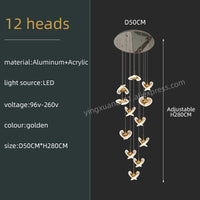 Thumbnail for Acrylic Design LED Modern Gold Chandelier - Casatrail.com